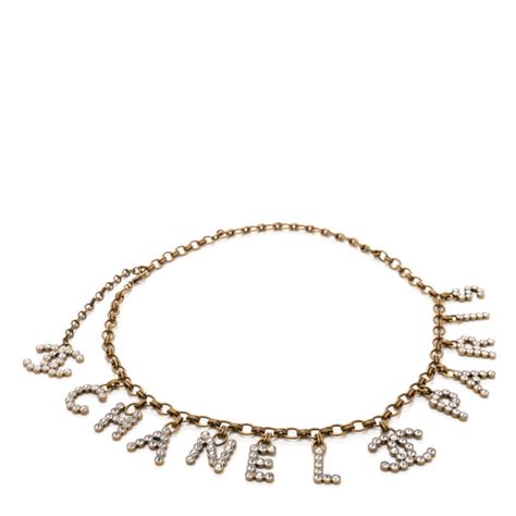 CHANEL Crystal City of Lights Letter Chain Belt Gold